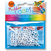 RubberLoops Perlen Buchstaben weiß, 100 Stück