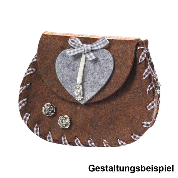 Filztasche Kufstein braun meliert, nur Filzteile ohne Accessoires