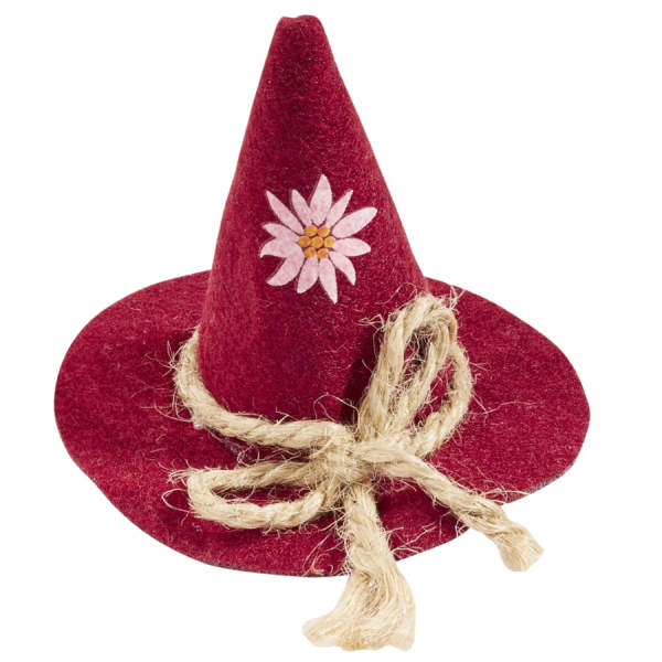 Filzhut bordeaux 2 Stück, 6 cm Miniatur