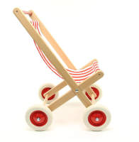 Puppen Buggy rot-weiß Puppenwagen ca. 40 x 34 x 60 cm