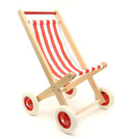 Puppen Buggy rot-weiß Puppenwagen ca. 40 x 34 x 60 cm