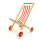 Puppen Buggy rot-weiß Puppenwagen ca. 40 x 34 x 60 cm