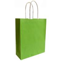 Papiertragetasche grün 6er Pack mit Kordelgriff...