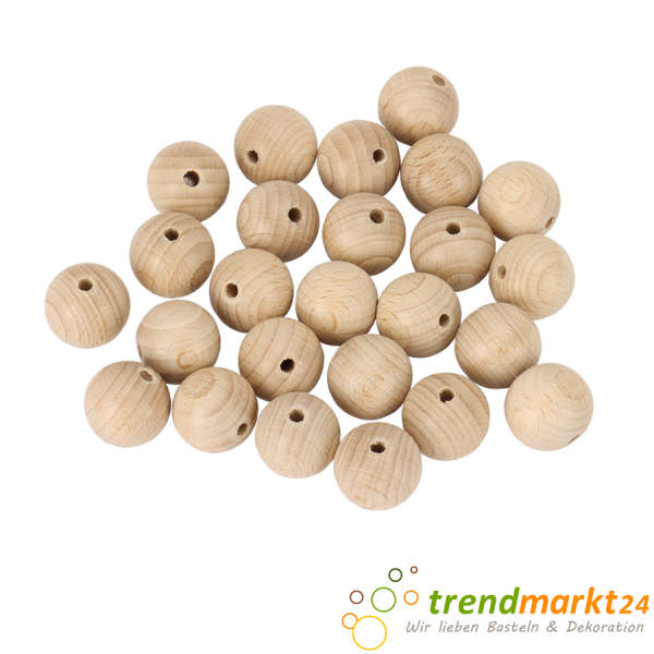 Holzkugeln 20mm gebohrt 25 Stk.Rohholzkugel Buchenholzkugel, Holzperlen