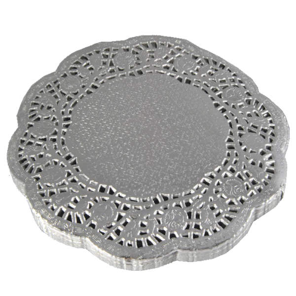 Doilies Zierdeckchen silber 100 Stück, Ø 16,5 cm