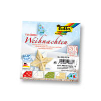 Faltblätter Weihnachten 10x10 cm, 50 Blatt in 5 Motiven