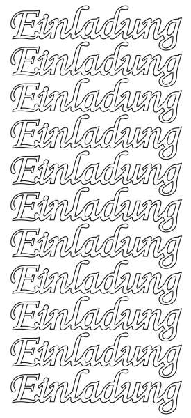 Konturensticker Einladung gold 1 Blatt