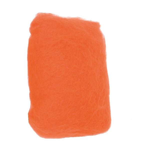 Schafwolle orange, 30g Filzwolle