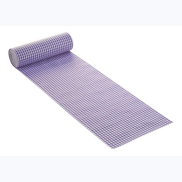 Karo Tischband flieder, 20 cm breit, 10 m Rolle