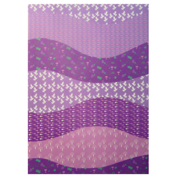 Transparentpapier Wellen lila, 115g/m², DIN A4, 5 Blatt