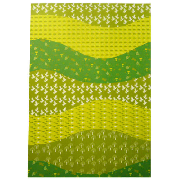 Transparentpapier Wellen grün, 115g/m², DIN A4, 5 Blatt