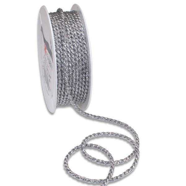 Kordel gedreht silber, 4 mm dick, 25m lang