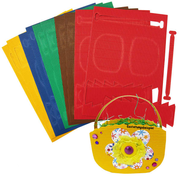 Geschenkkörbchen aus Wellpappe, Osterkorb 10 Stück 14x17,55 cm