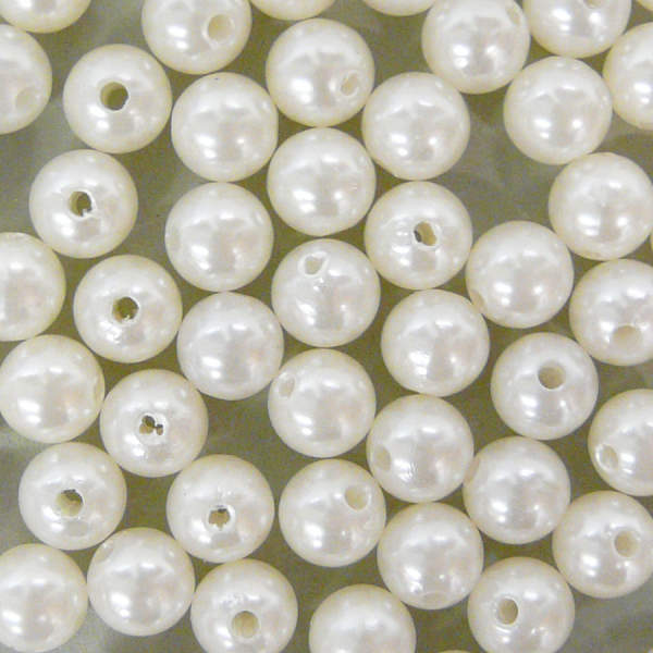 Dekoperlen perlweiß 10 mm, 75 g