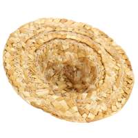 Strohhut 5 cm natur hell, 2 Stück Miniatur
