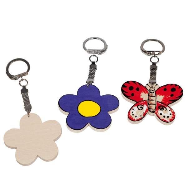 Schlüsselanhänger Set mit 2 Stk.Schmetterling und Blume