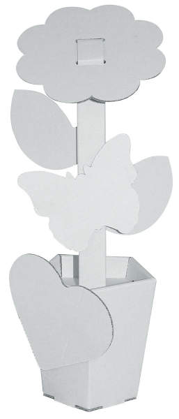 Blume aus Pappe zum Basteln und Gestalten, 9 x 9 x und 26 cm hoch