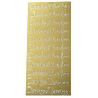 Konturensticker Danke gold, 1 Bogen