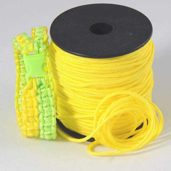 Flechtschnur 2mm, Gelb, Neongelb, 1 Rolle 50 m