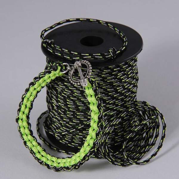 Flechtschnur 2mm, Schwarz/Grün, 1 Rolle 50 m