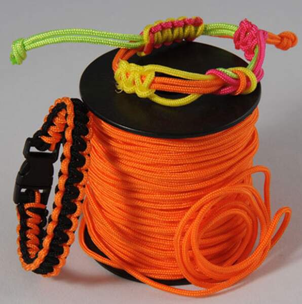 Flechtschnur 2mm, Orange, Neonorange, 1 Rolle 50 m