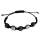 Armband-Set Silber/Schwarz, 5 Perlen, 1 Schnur