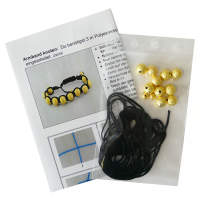Armband-Set Gold, 10 Perlen, 1 Schnur 3m x Ø 1,7mm