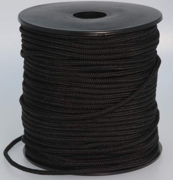 Flechtschnur 2mm, Schwarz, 1 Rolle 50 m