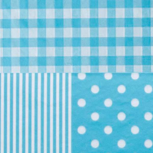 Decopatch Papier Mustermix blau 3 Blatt, 30x40cm