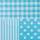 Decopatch Papier Mustermix blau 3 Blatt, 30x40cm