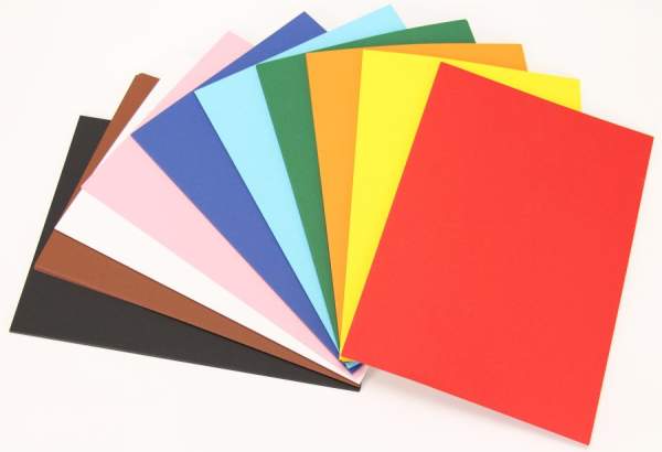 Tonkarton, Fotokarton 10 Farben, 220 g m², A4, 100 Blatt