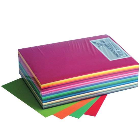 A4 Tonpapier 500 Blatt sortiert in 25 Farben mit 130 g/m²