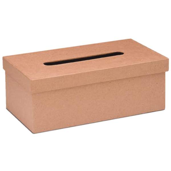 Kosmetiktücherbox aus Pappe braun, 25x14x9 cm