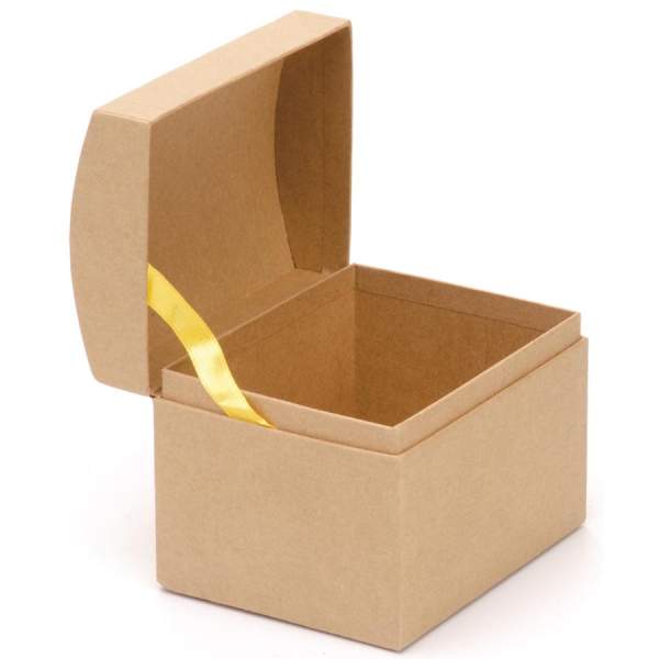 Schmuckbox, Pappbox, braun, 11,5x9x9,5cm Truhe