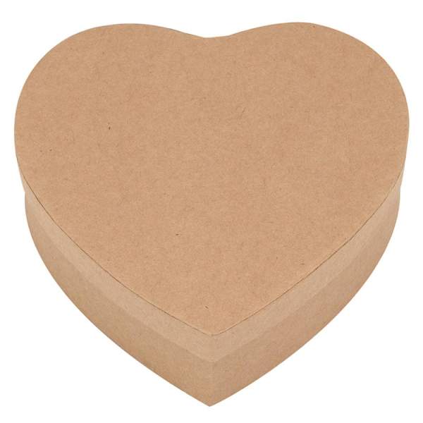Herzbox aus Pappe braun, 14,5x14,8x5cm