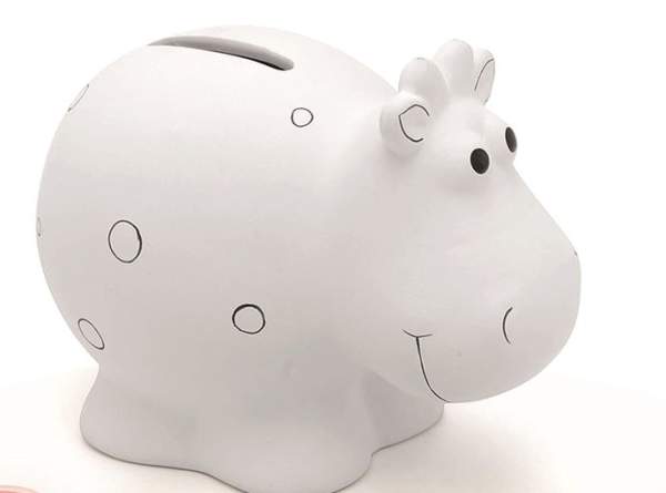 Spardose Hippo aus Keramik ca. 12x9 cm