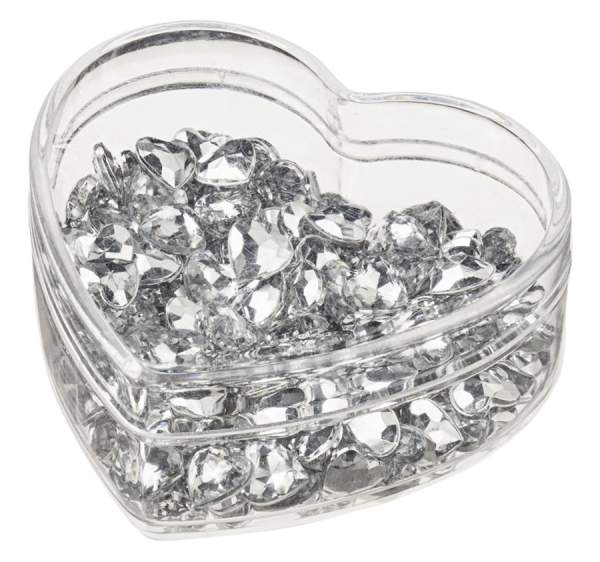 Streu-Diamanten Herz 8 mm, Box mit 160 St.