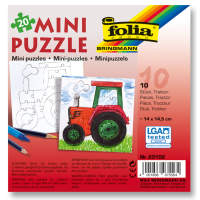 Mini Puzzle Traktor 20 Teile, 14x14,5 cm, 10 Stück