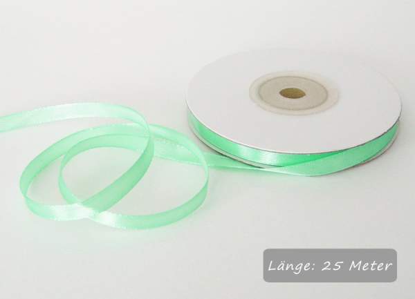 Satinband minze, mint Rolle 6mm breit, 25m lang