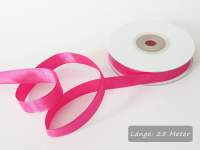 Satinband dunkelrosa, pink, Rolle 12mm breit, 25m lang