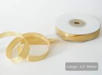 Satinband hellgold, Rolle 12mm breit, 25m lang