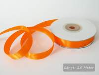 Satinband orange, Rolle 12mm breit, 25m lang