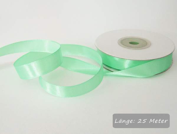 Satinband minze, mint Rolle 12mm breit, 25m lang