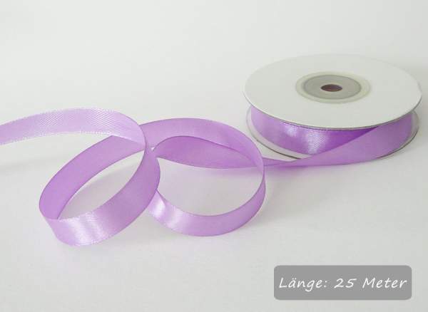 Satinband lavendel, Rolle 12mm breit, 25m lang
