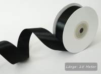 Satinband schwarz, Rolle 25mm breit, 25m lang