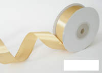 Satinband hellgold, Rolle 25mm breit, 25m lang