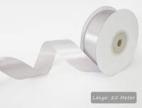 Satinband helles silber, Rolle 25mm breit, 25m lang