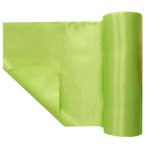 Tischläufer Satin grüner Apfel Satin Tischband apfelgrün Rolle 16cm breit 9m lang
