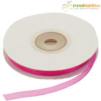 Chiffonband rosa, Rolle 6mm breit, 25m lang