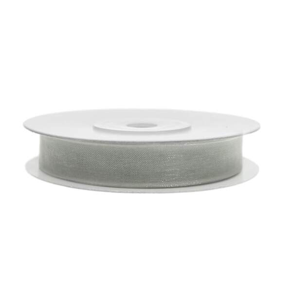 Chiffonband grau, Rolle 6mm breit, 25m lang
